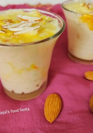 A picture of Shahi saffron phirni.