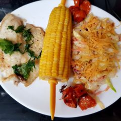 A picture of Oven Cooked Parmesan & Lemon Tilapia fish. 😁.