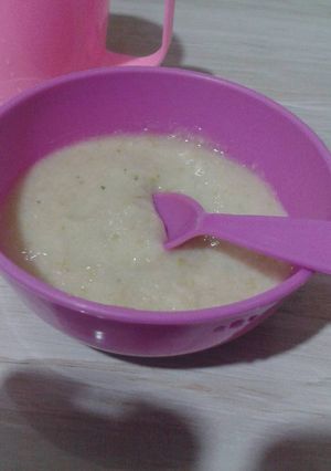 Foto resep MPASI 4* Bubur saring telur puyuh sawi putih tempe