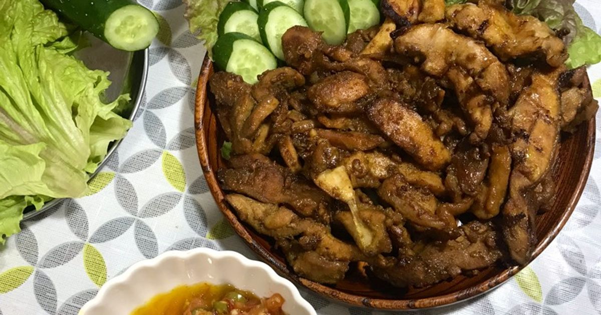 Ayam panggang teplon sambal tomat iris