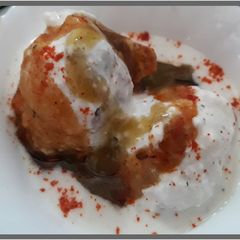 A picture of Bread Dahi Vada.