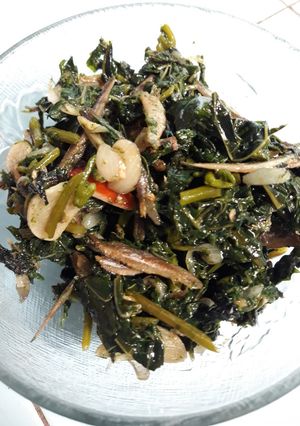 Foto resep Oseng Teri Daun Pepaya