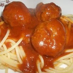 A picture of Spaghetti with Chicken Meatballs.