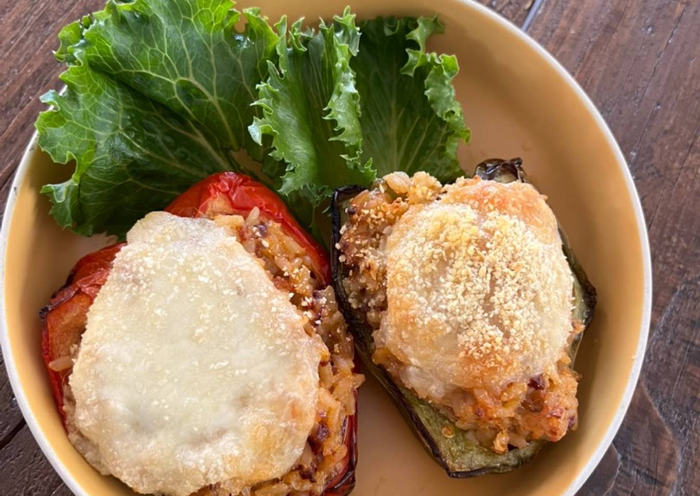 Poivrons farcis riz / chorizo