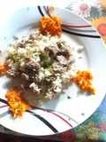 Arroz con Mollejas de Pollo y Ensalada de Zanahoria