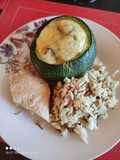 Zapallo Italiano relleno con arroz árabe