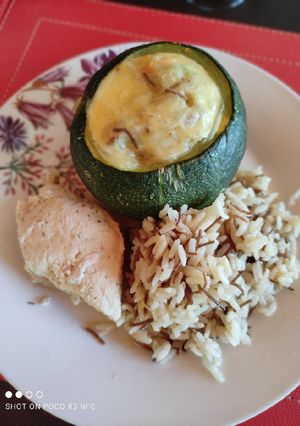 Una foto de Zapallo Italiano relleno con arroz árabe