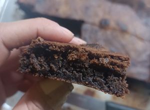 Una foto de Brownie con cacao (sin barras o chips de chocolate)