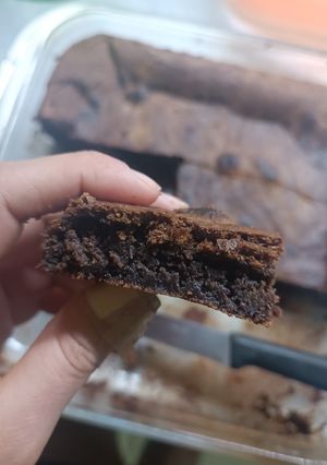 Una foto de Brownie con cacao (sin barras o chips de chocolate)