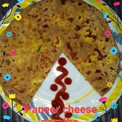 A picture of Paneer cheese paratha.