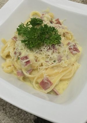 Foto resep Fettucine Beef Carbonara