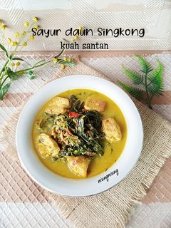 Foto resep Sayur daun singkong kuah santan