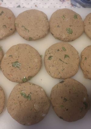 A picture of Frozen shami kababs.