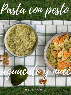 Una foto de Pasta con Pesto de Aguacate y Nueces con Thermomix