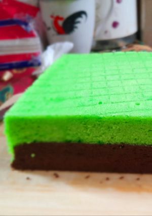 Foto resep Bronis coklat pandan