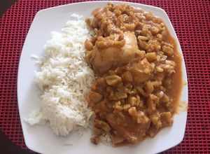 Una foto de Carapulcra (plato típico peruano)