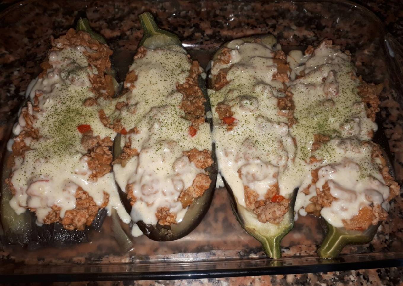 Berenjenas rellenas de pavo