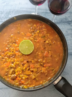 Una foto de Arroz meloso con verduras y magro