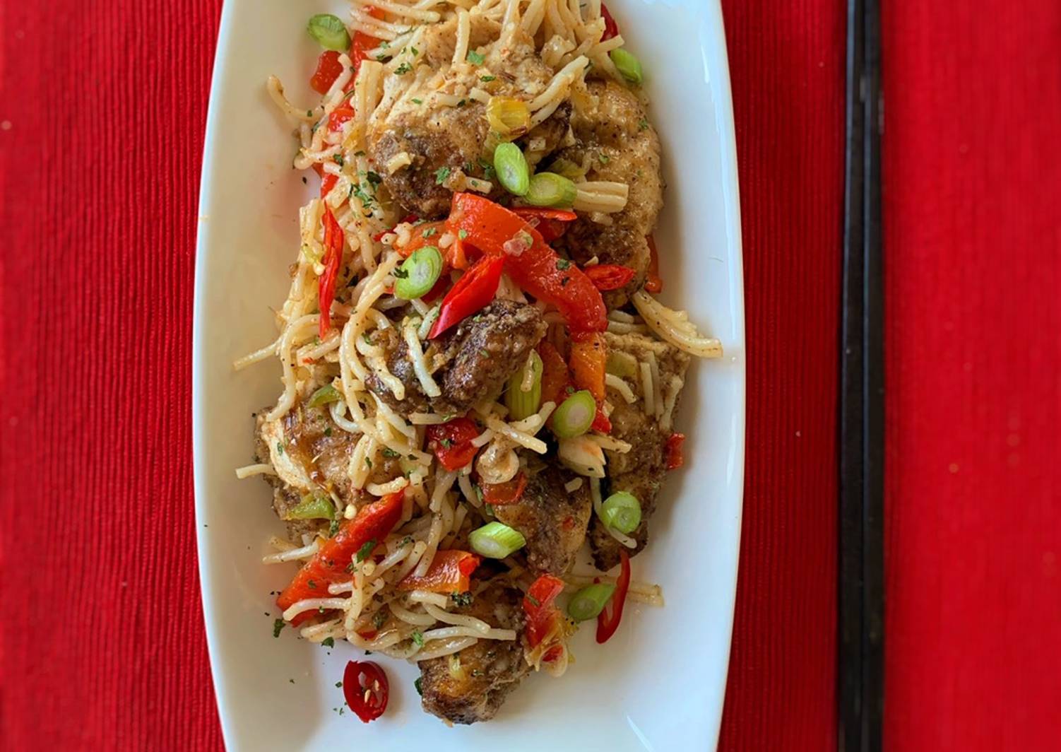Salt and Pepper Chicken with noodles Recipe by Emilys Home Cooked