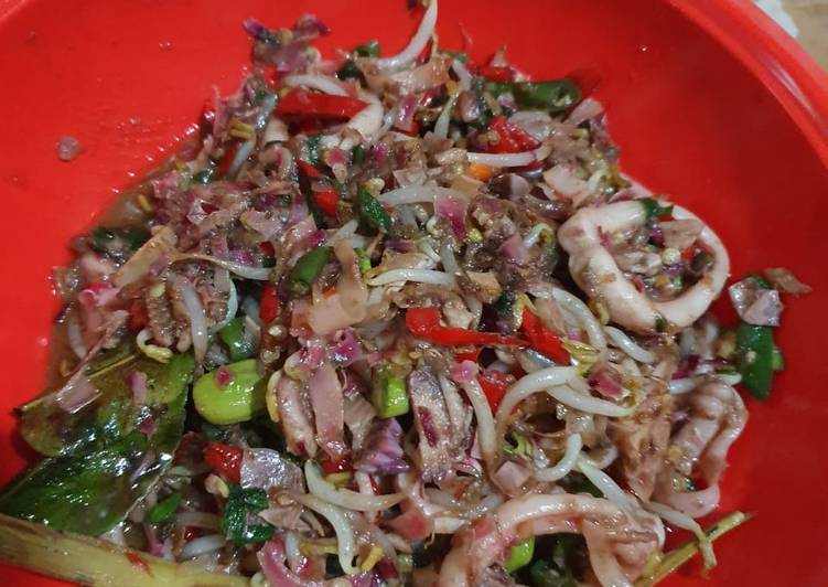 Bumbu Membuat Tumis cumi kecombrang tauge yang Lezat