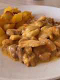 Pollo al ajillo con cerveza
