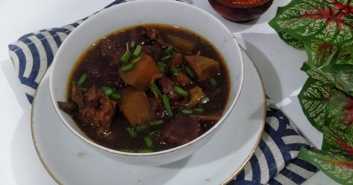 Rawon Daging Labu Siam (ala Rumahan Sidoarjo)