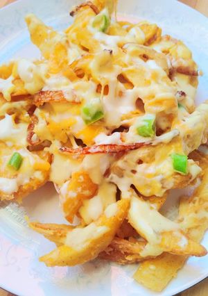 A picture of Chillie cheese fries.