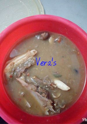 A picture of Goat meat white soup(Afia efere ebot).
