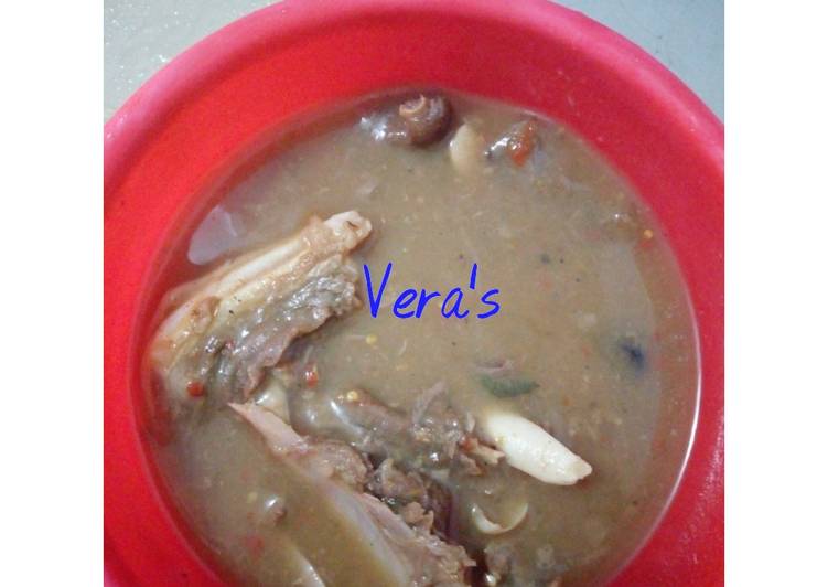 Recipe of Favorite Goat meat white soup(Afia efere ebot)
