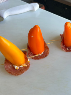 A picture of Smoker Sweet pepper poppers.
