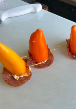 A picture of Smoker Sweet pepper poppers.