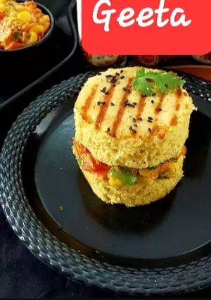 A picture of Dhokla Burger.