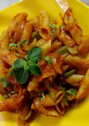 A picture of Pasta With Red Sauce .