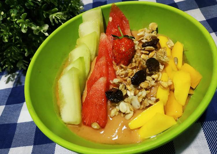 Resep Sarapan sehat 18 (Wortel Tomat Banaple smoothies bowl), Lezat