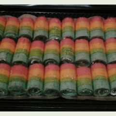 Mini Rainbow roll cake/bolu gulung pelangi mini রেসিপির প্রধান ছবি