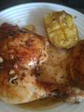 Pollo a la cerveza con patatas asadas