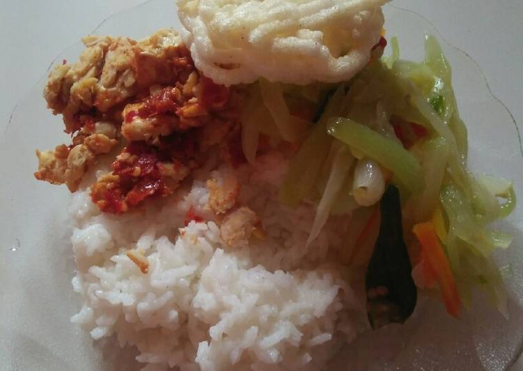 Sambal Tempe mentah jeruk purut