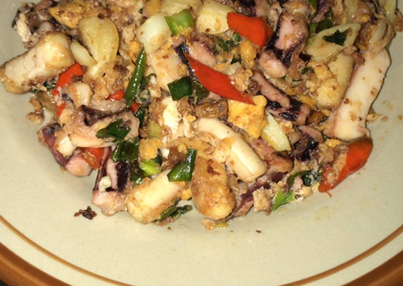 Tumis cumi balur telur bebek