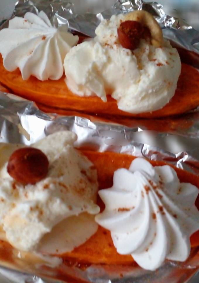 Батат (запечений десертний) з морозивом