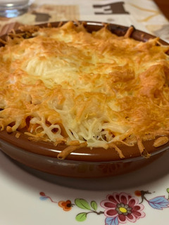 Una foto de Macarrones gratinados en freidora de aire