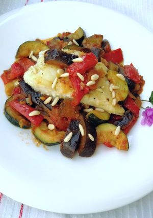 Una foto de Bacalao con Sanfaina