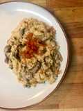 Risoto de farinheira e cogumelos