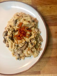 Foto de Risoto de farinheira e cogumelos