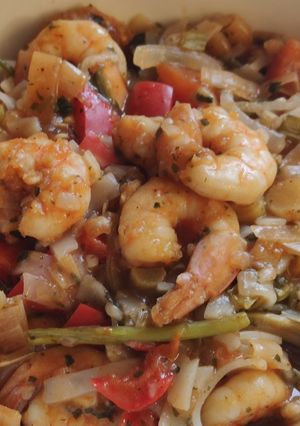 Une photo de Nouilles aux crevettes au paprika