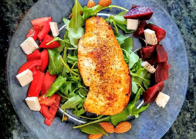 Simple Way to Make Homemade Seasoned Chicken with Summer Salad