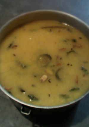 A picture of Bitter gourd moong daal.