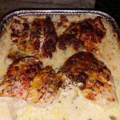 A picture of My baked chicken breast in Alfredo sauce #keto#chicken#low-carb.