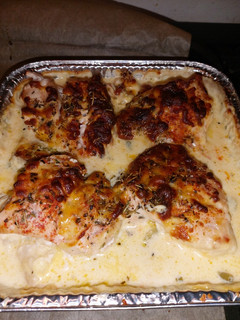 A picture of My baked chicken breast in Alfredo sauce #keto#chicken#low-carb.