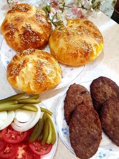 عکسی از دستور نون همبرگر خانگی