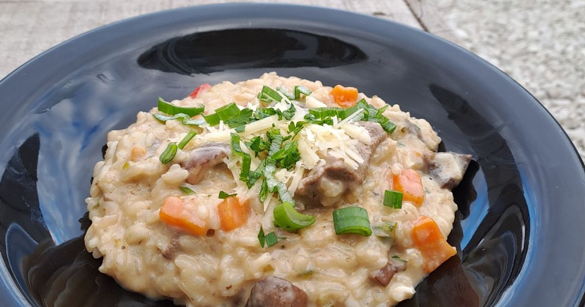 Mora Rissoto Risotto De Hongos, Vegetales Y Carne 🥘 Receta de Mora C